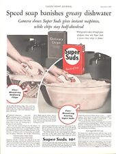 1931 Super Suds Vintage Print Ad Banishes Greasy Dishwater picture