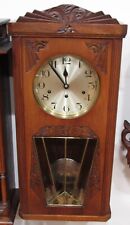 Antique Kienzle Two Melody Chime Wall Clock 8-Day Deep Wood Carved Case picture