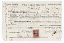 1867 EARLY TOW HORSE MACHINE CO BILL HEAD JOHN MANNY REAPING MOWING MACHINES picture