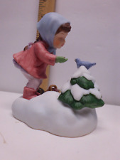 Avon's 1986 We Wish You A Merry Christmas Porcelain Figurine Music Box Works picture