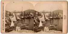 Nice.Le Port.Bâteaux.Sailing.Albumen Stereoview.Albuminated Stereo Photo Littoral Mé picture