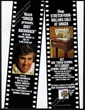 1971 Burt Bacharach photo Singer sewing machine vintage print ad picture