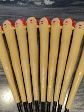 9 Vintage Hard Plastic Santa Claus Light Holders Stick in the Ground Christmas  picture