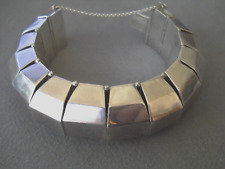 UNIQUE Contemporary Southwestern Style Sterling Silver Hinged Bracelet 165g picture