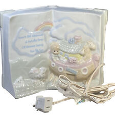 1998 Precious Moments Noah's Ark Musical Storybook Night Light plays Talk Animal picture