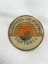 ASA Southern California Softball Pin Metal Gold Tone Enamel Collectible picture