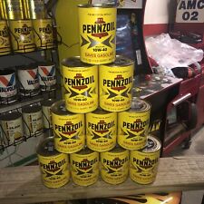 Vintage Pennzoil 10W-40 Mint Condition 10 Full Oil Cans picture
