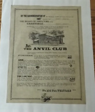 ANVIL CLUB Dundee Illinois Restaurant Advertising Edward Cosentino Hornbostel picture