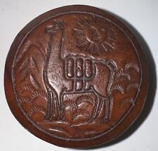Vintage Leather Trinket Jewelry Box Llama Alpaca Peru picture
