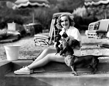 Leggy CAROLE LOMBARD & Pet Dachshund Weiner Dogs Classic Poster Photo 11x17 picture