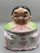 Vintage Her Chopper Hopper Denture Holder False Teeth Kitsch Storage Grandma Jar picture