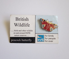 RSPB Peacock Butterfly Nature British Wildlife Enamel Pin Badge NEW picture