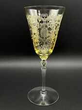 Fostoria Versalies Topaz Glass Wine Water Goblet Elegant 1930s Yellow 8 1/4in” picture