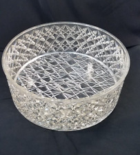 Vintage Clear Cake Dome Salad Bowl MCM Crystal Cut Rare Trelawney Large picture
