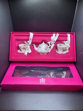 New Royal Albert Cheeky Pink BXD Roses Ornaments Miniature Tea Set picture