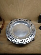 Vintage Wilton Pewter LOVE Plate Columbia PA Collectors Plate  9 1/4