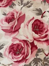Antique French Floral Fabric Pink Cabbage Roses Shabby Chic 30