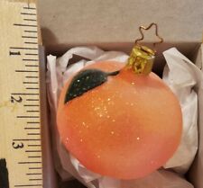 Peach Ornament German Glass Peach Old World Christmas 18600 3 picture