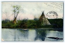 1907 Indian Tepee Scene Tent Exterior Pendleton Oregon Vintage Antique Postcard picture