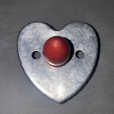 Vintage Red Wood Handle Cookie Cutter Heart Ruffled Edges picture