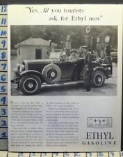 1929 ETHYL GAS AUTO CAR PETROL NEW YORK MOTOR STATION PUMP VINTAGE AD M45 picture