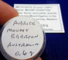 0.6 gram - Rare 1941 American Fall - Mount Egerton (Aubrite) METEORITE fragment picture