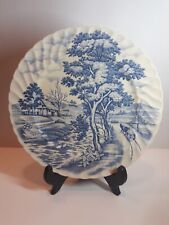 Vintage Plate Blue River 9in  Nasco    Stand  included picture
