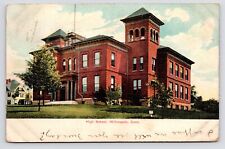 1900s~Windham High School~Building~Exterior~Willimantic Connecticut CT~Postcard picture