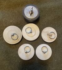 Vintage Rubber Sink Stopper Plug Plumbing Old Bar Sink Drain 6pc 1-3/4” , 2” picture