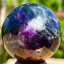 209G Rare natural snowflake feather fluorite crystal ball therapeutic ball picture