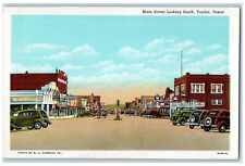 c1920's Cafe Drugstore Main Street Looking South Taylor Texas TX Postcard picture