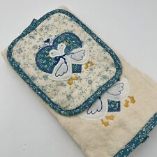 VTG Country Goose Kitschy Kitchen  Hot Pads Cloth Tea Towel Dishcloths - 4 Set picture