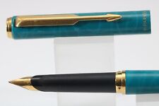Vintage (1992) Parker 95 Lacquered Lagoon Medium Fountain Pen (Cased & Ink) picture