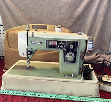 DRESSMAKER SEWING MACHINE MODEL #1692 MINT GREEN WITH CASE CRAFTS CLOTHING VTG picture