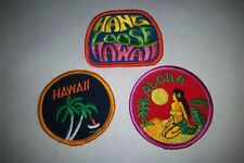 VINTAGE HAWAII PATCHES LOT OF 3 SOUVENIR TRAVEL PATCHES HANG LOOSE ALOHA 3