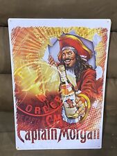 Captain Morgan Spiced Rum Metal Tin Sign Advertisement Pirate Bar Man Cave Decor picture