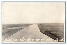 1921 Bird's Eye View Kiel Canal Germany Ship RPPC Photo Unposted Postcard picture