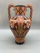 Lorenzo Loi Style Sgraffito Art Pottery Horse Bird Vase Hand Painted picture