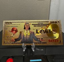 24k Gold Foil Plated Loki Banknote Marvel Collectible picture
