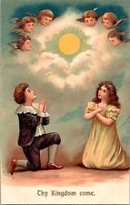 Postcard Lord's Prayer Thy Kingdom Come Embossed Divided Unposted picture