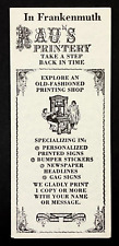 1980s Frankenmuth Michigan Rau's Printery Old Fashioned Shop VTG Travel Brochure picture