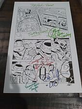 Tmnt Comic Page Cast Signed x5 4 Turtles April O'neil  picture