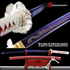 Elegant Red Katana 1095Carbon Steel Japanese Samurai Functional Sharp Lady Sword picture