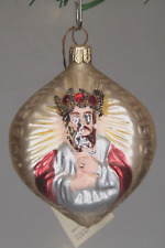 Retired Christopher Radko King of Kings Jesus Blown Glass Christmas Ornament picture