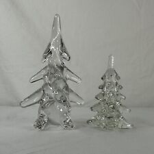 VTG Toscany 6” Clear 24% Lead Crystal Glass Christmas Tree + Hand Made Taiwan 4” picture