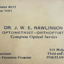 Portland Oregon 1930s Optometrist Orthoptist Optical Service Business Card H226 picture