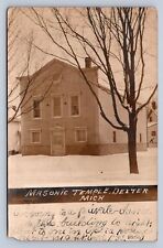 J97/ Dexter Michigan RPPC Postcard c1910 Masonic Temple  166 picture