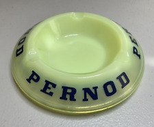 Pernod Ashtray Opalex Uranium Glass Made in France 5-1/2