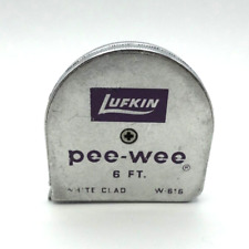 Vintage Lufkin Pee Wee Tape Measure White Clad W-616 6 Feet picture
