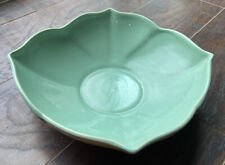 Catalina Pottery U.S.A. C340 Mint Green Lotus Fruit Bowl Pottery Art Deco MCM picture